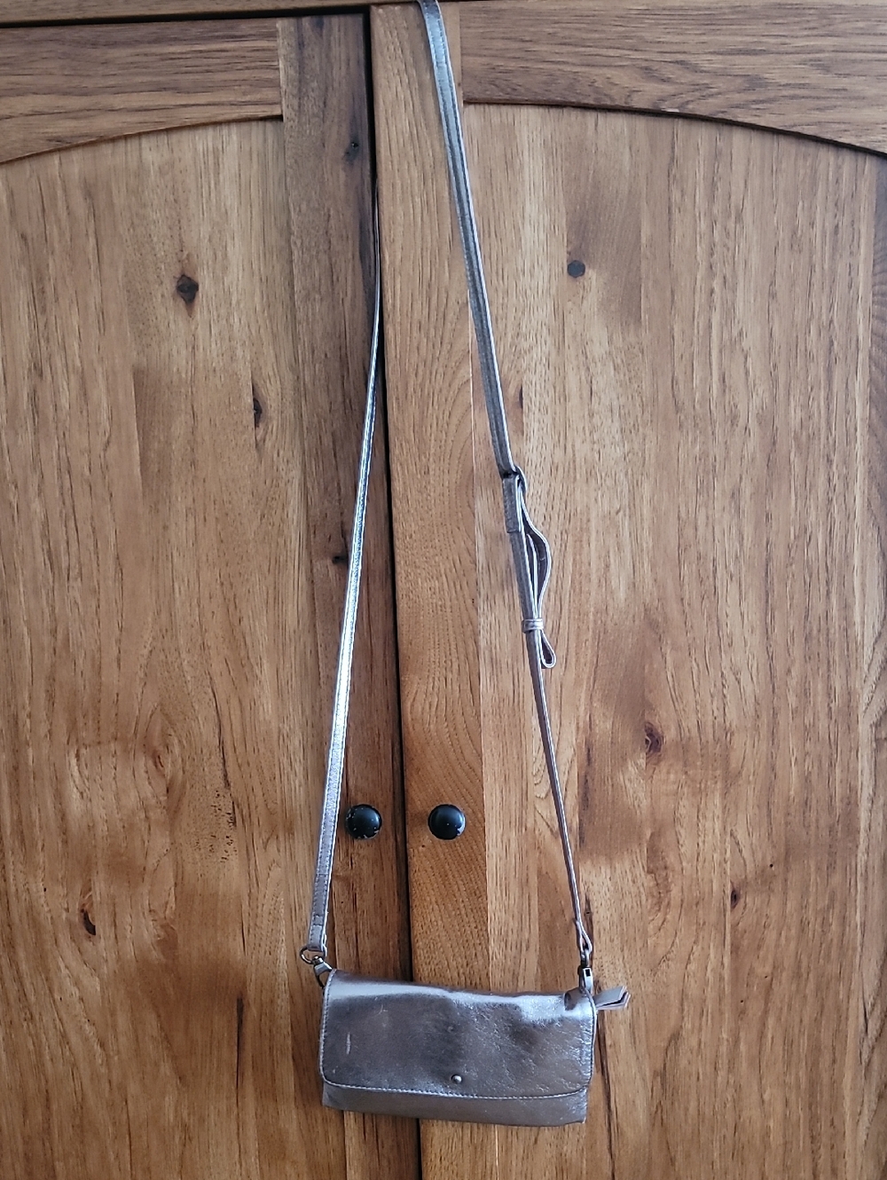 Latico Leather  Metallic Silver Crossbody Shoulder Bag